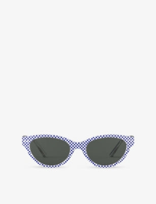IZIPIZI cat-eye acetate sunglasses with grid pattern, UK version