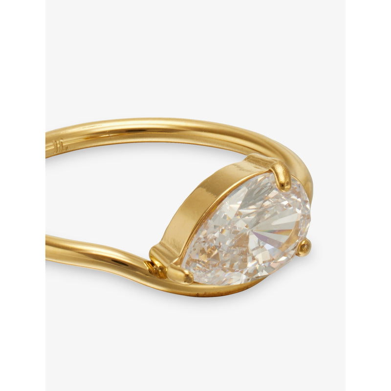 Indigolune Pia platinum plated stainless steel ring, UK version