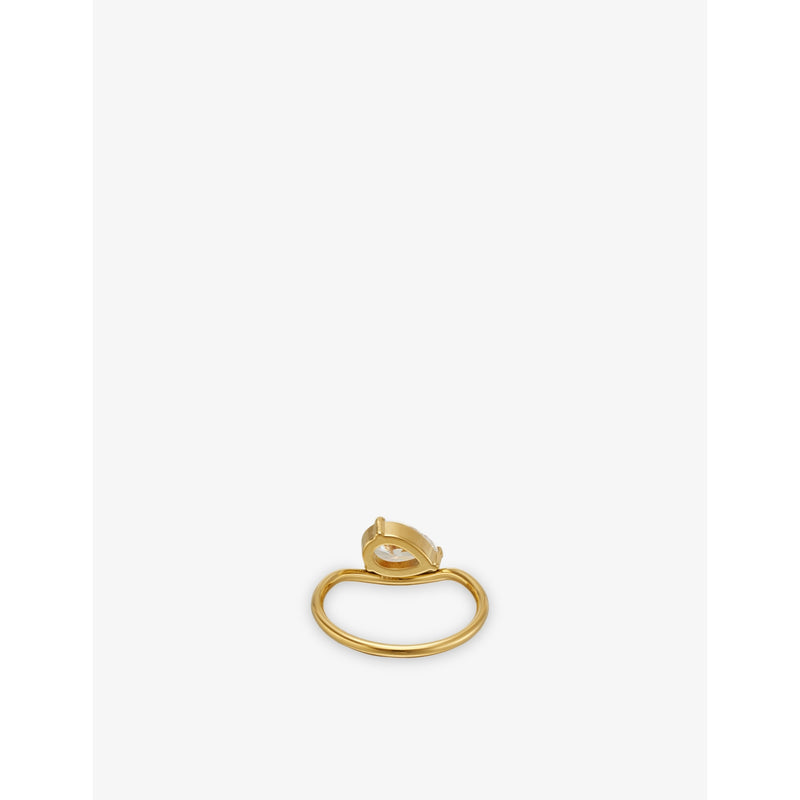 Indigolune Pia platinum plated stainless steel ring, UK version