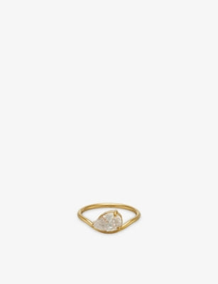 Indigolune Pia platinum plated stainless steel ring, UK version