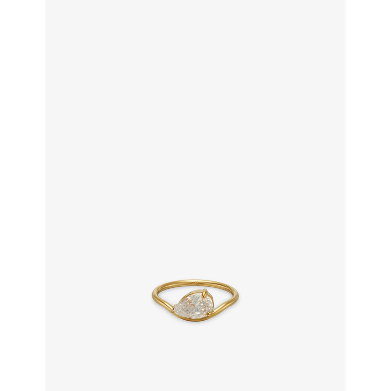 Indigolune Pia platinum plated stainless steel ring, UK version