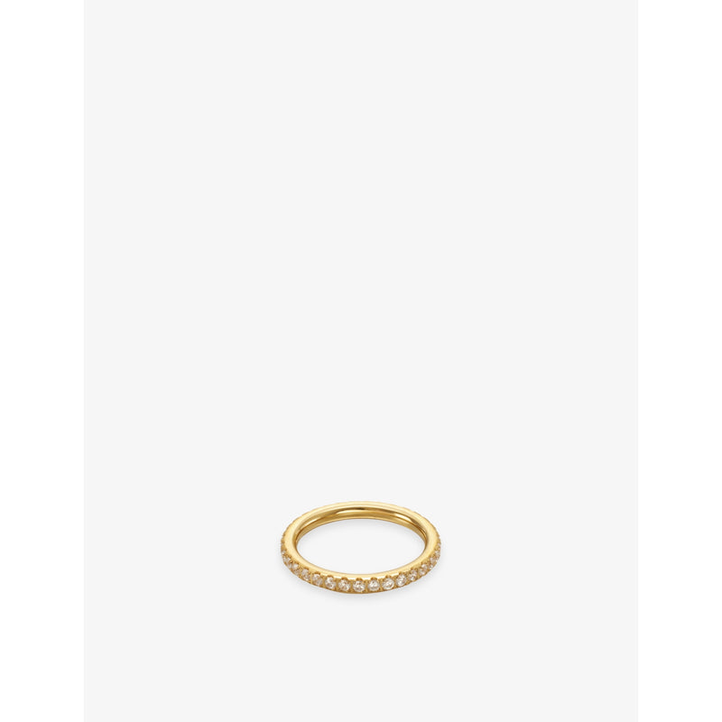Indigolune Eterna 18ct gold plated ring with cubic zirconia, UK version