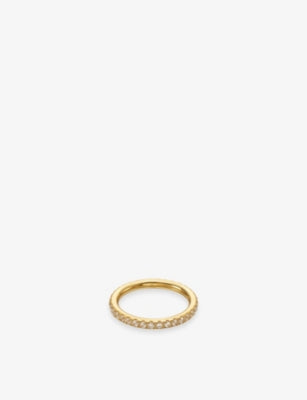 Indigolune Eterna 18ct gold plated ring with cubic zirconia, UK version
