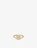 Indigo Lune Gia 18ct Gold-Plated Stainless-Steel Cubic-Zirconia Ring