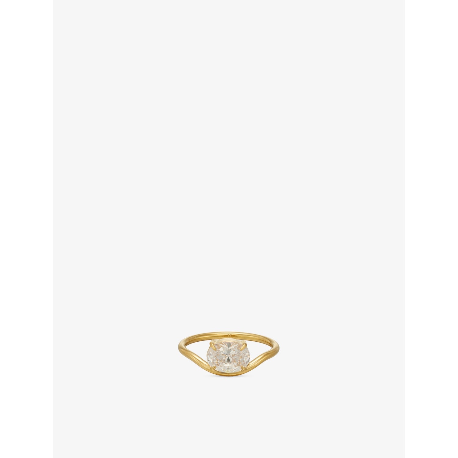 Gia 18ct Gold-Plated Stainless-Steel and Cubic-Zirconia Ring - XXXS