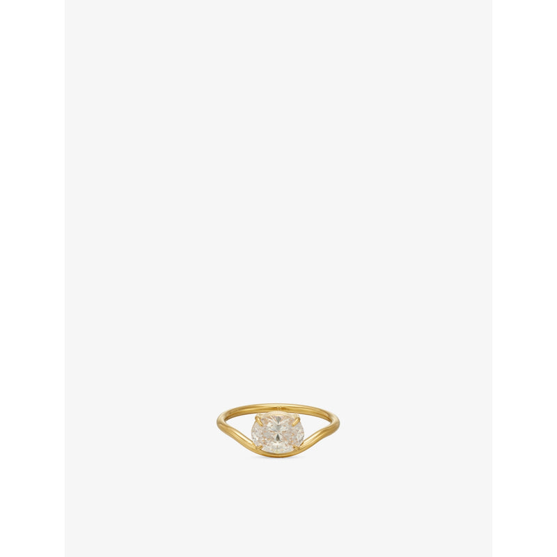 Gia 18ct Gold-Plated Stainless-Steel and Cubic-Zirconia Ring - XXXS