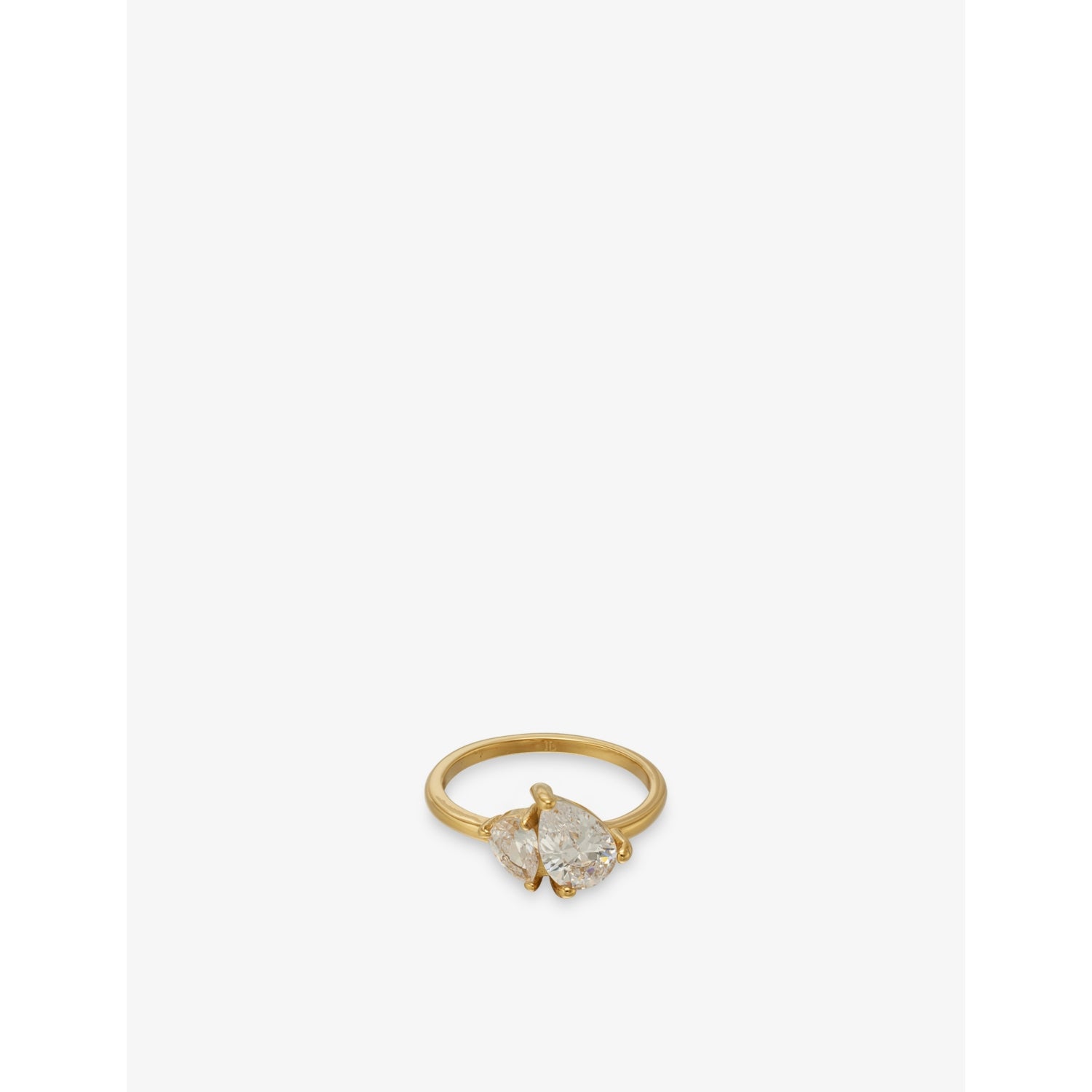 Leesha 18ct Gold Plated Stainless-Steel And Cubic Zirconia Ring - XXS