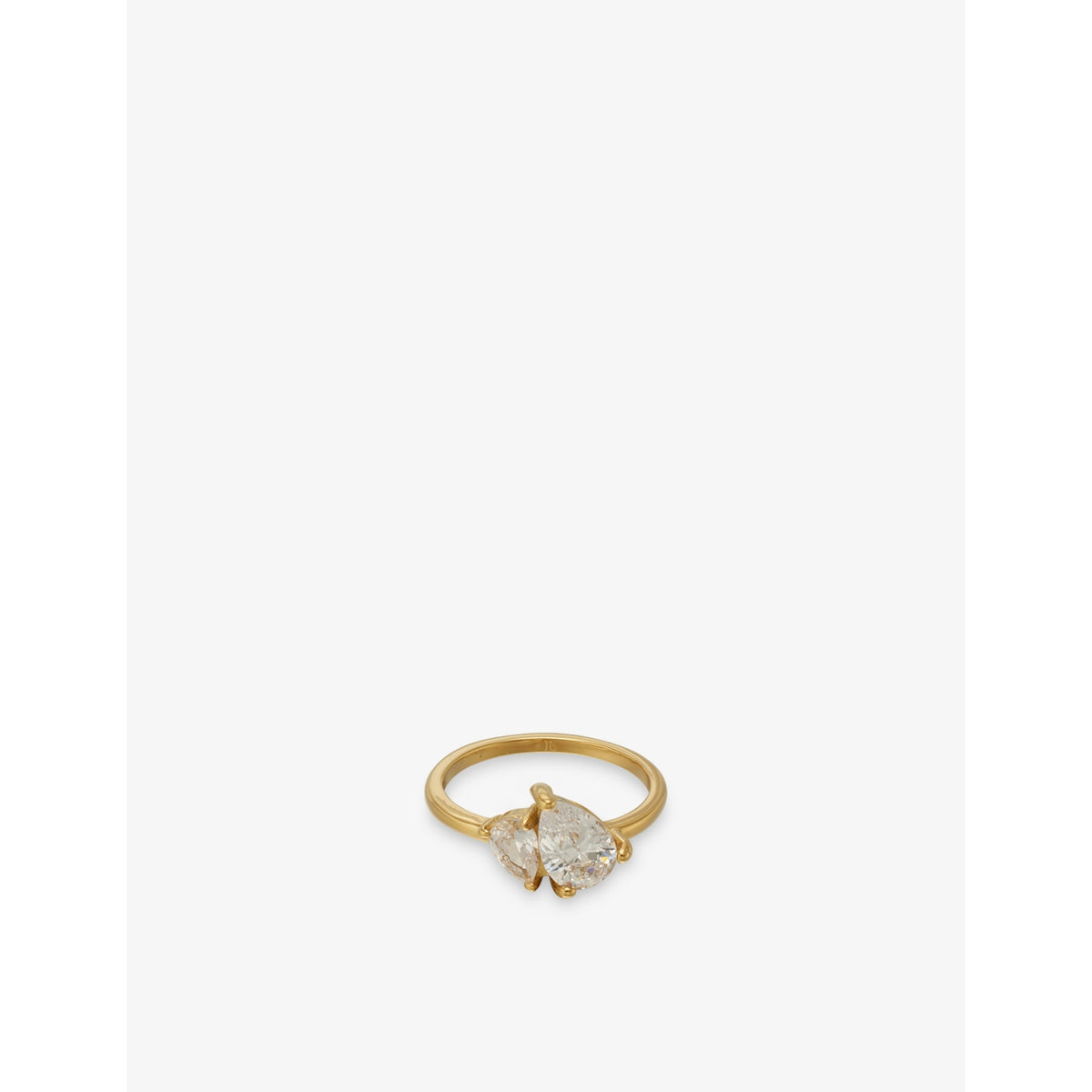 Leesha 18ct Gold Plated Stainless-Steel And Cubic Zirconia Ring - XXS