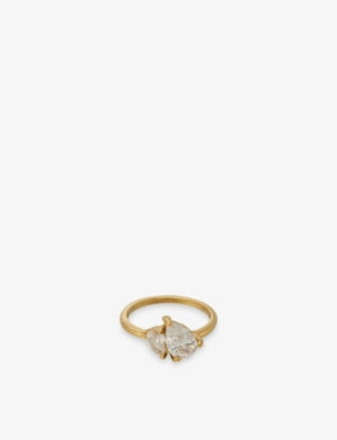 Indigolune Leesha 18ct Gold Plated Stainless Steel and Cubic Zirconia Ring