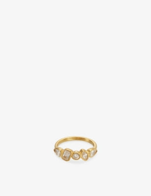 Indigolune Nova 18ct Gold Plated Stainless Steel Ring