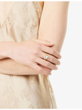 Indigolune Lyric 18ct gold plated ring with pear-cut cubic zirconia (British brand)