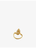 Indigolune Lyric 18ct gold plated ring with pear-cut cubic zirconia (British brand)