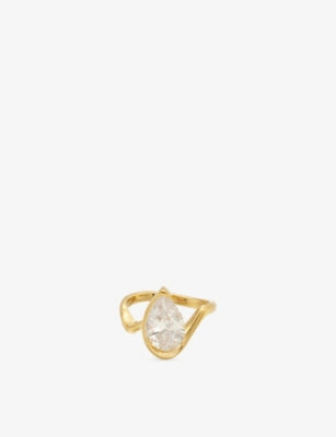 Indigolune Lyric 18ct Gold Plated Stainless Steel Ring 6mm Width