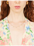 Indigo Lune necklace stainless steel 18ct gold plated cubic zirconia - British product