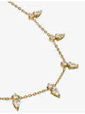 Indigo Lune necklace stainless steel 18ct gold plated cubic zirconia - British product