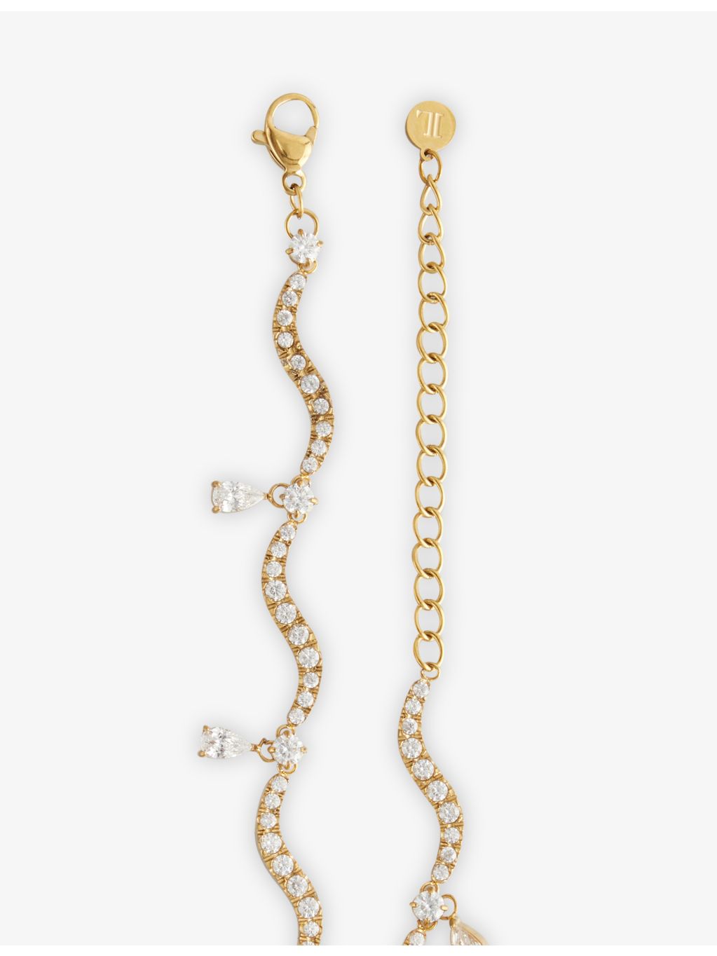 Indigo Lune gold plated cubic zirconia necklace - British product