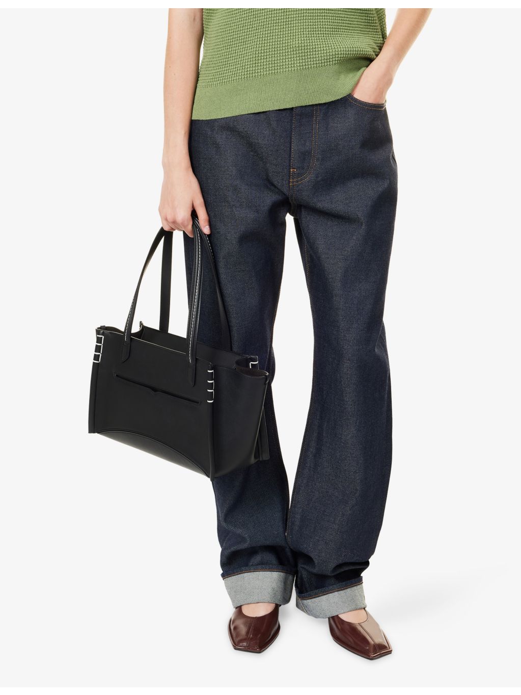 JW Anderson elongated loafer cabas leather tote bag - British product