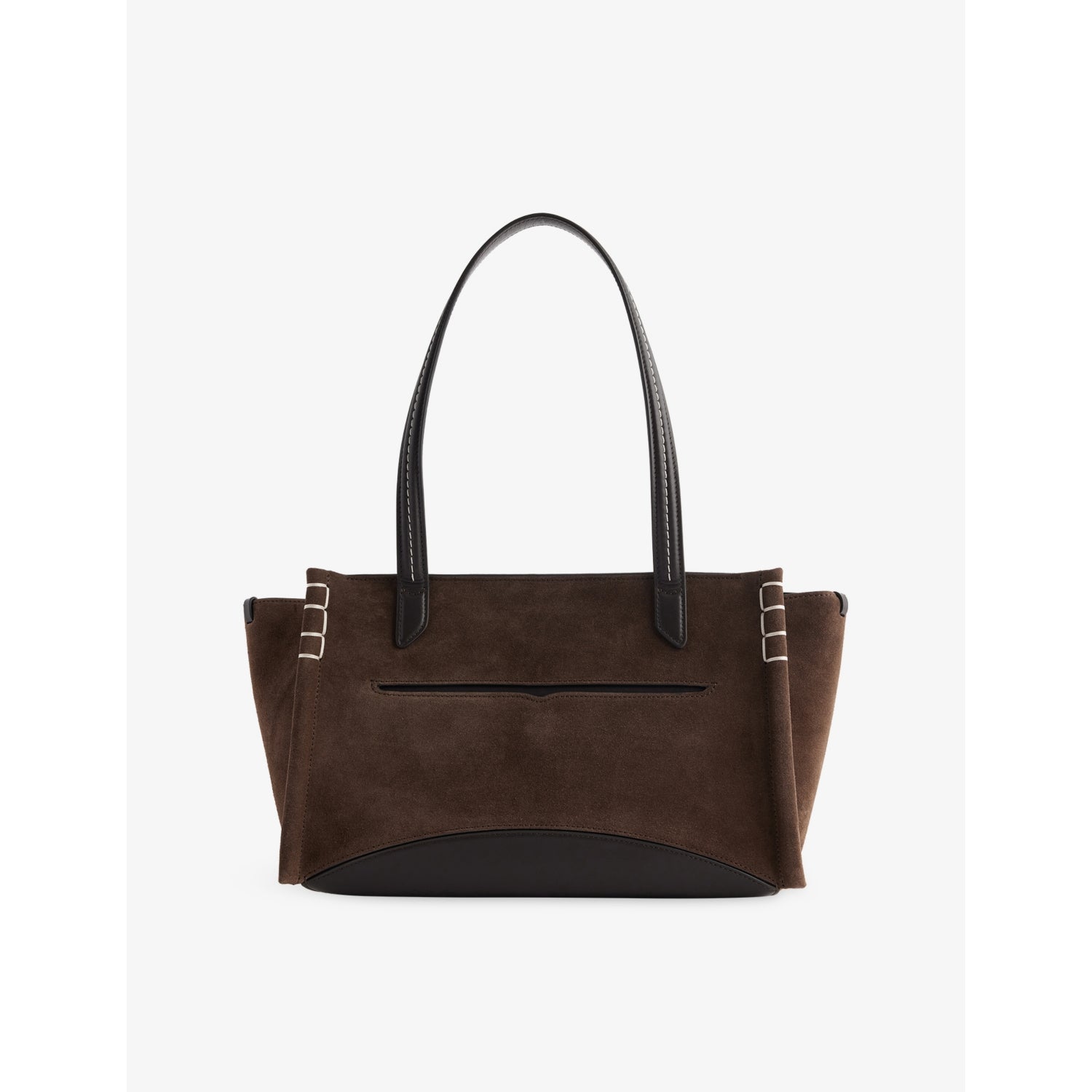 Elongated Loafer Cabas Suede Tote Bag - BROWN