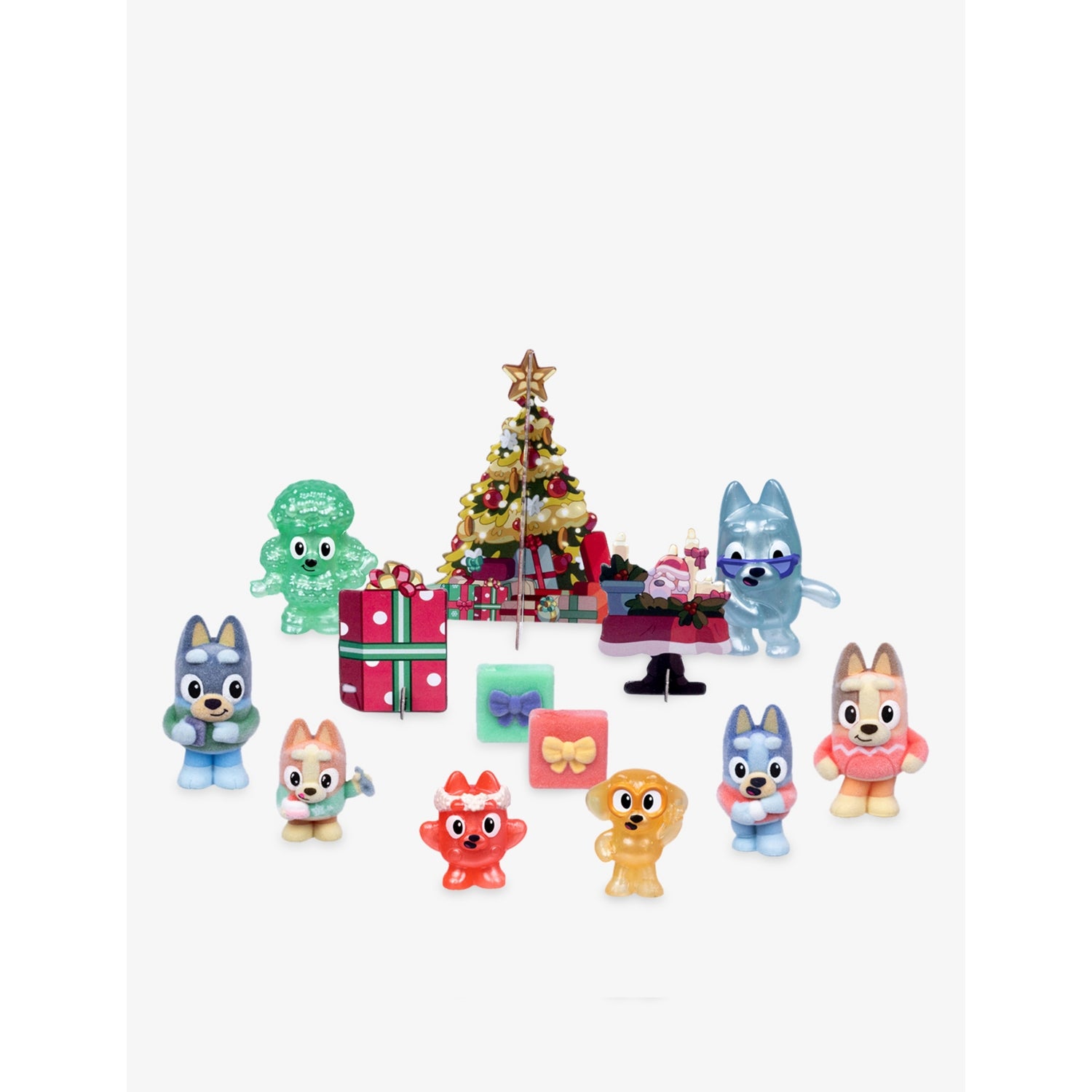Bluey Fuzzies advent calendar with 24 gifts (British brand)