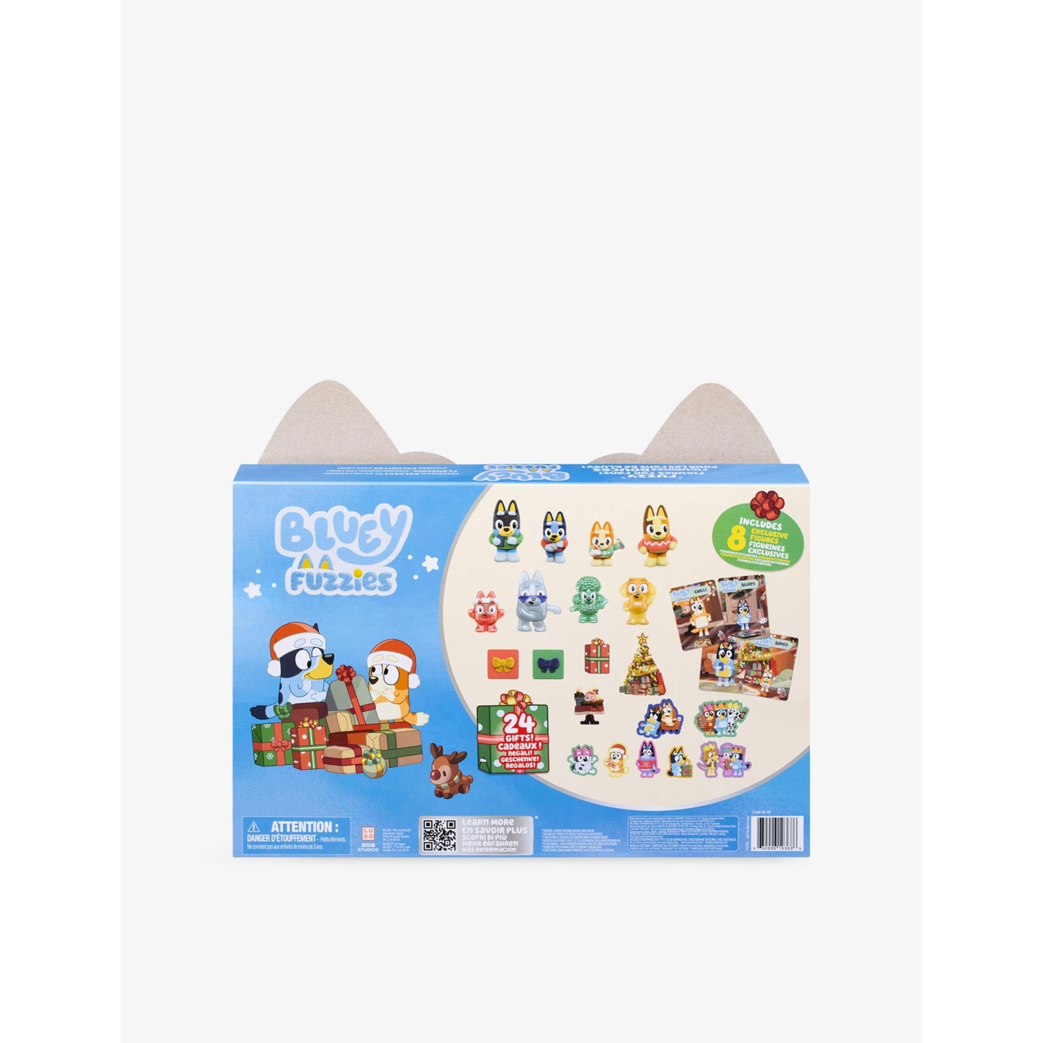 Bluey Fuzzies advent calendar with 24 gifts (British brand)