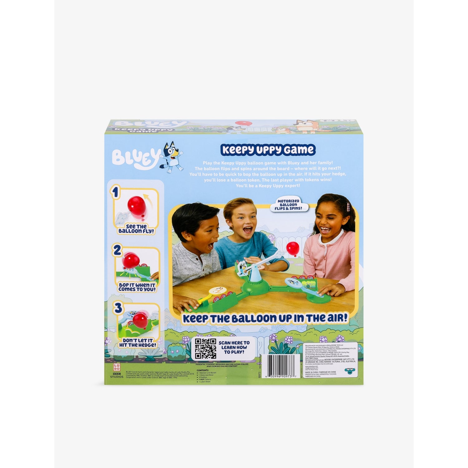 Bluey Keepy Uppy game with motorised balloon, imported from the UK