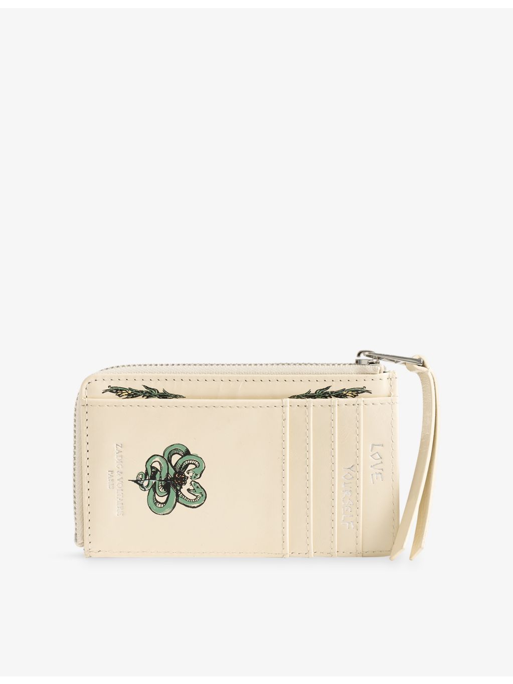 Zadig&Voltaire Rock Tattoo leather cardholder, imported from the UK
