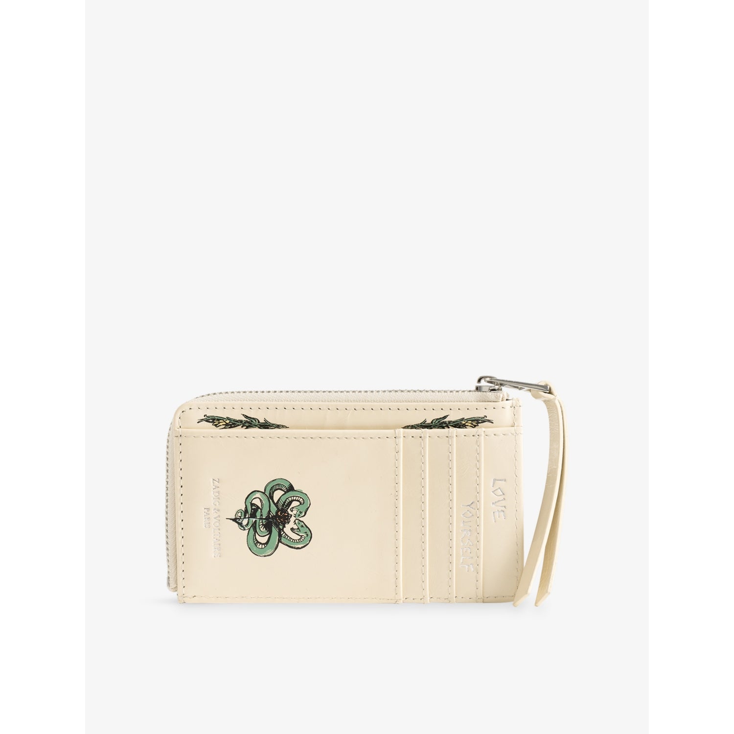 Zadig&Voltaire Rock Tattoo leather cardholder, imported from the UK