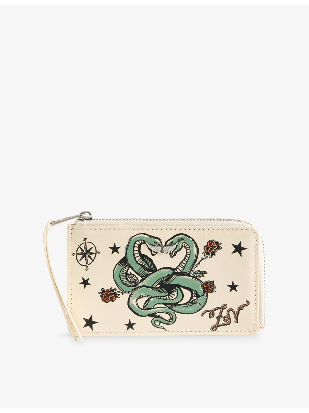 Zadig&Voltaire Rock Tattoo leather cardholder, imported from the UK