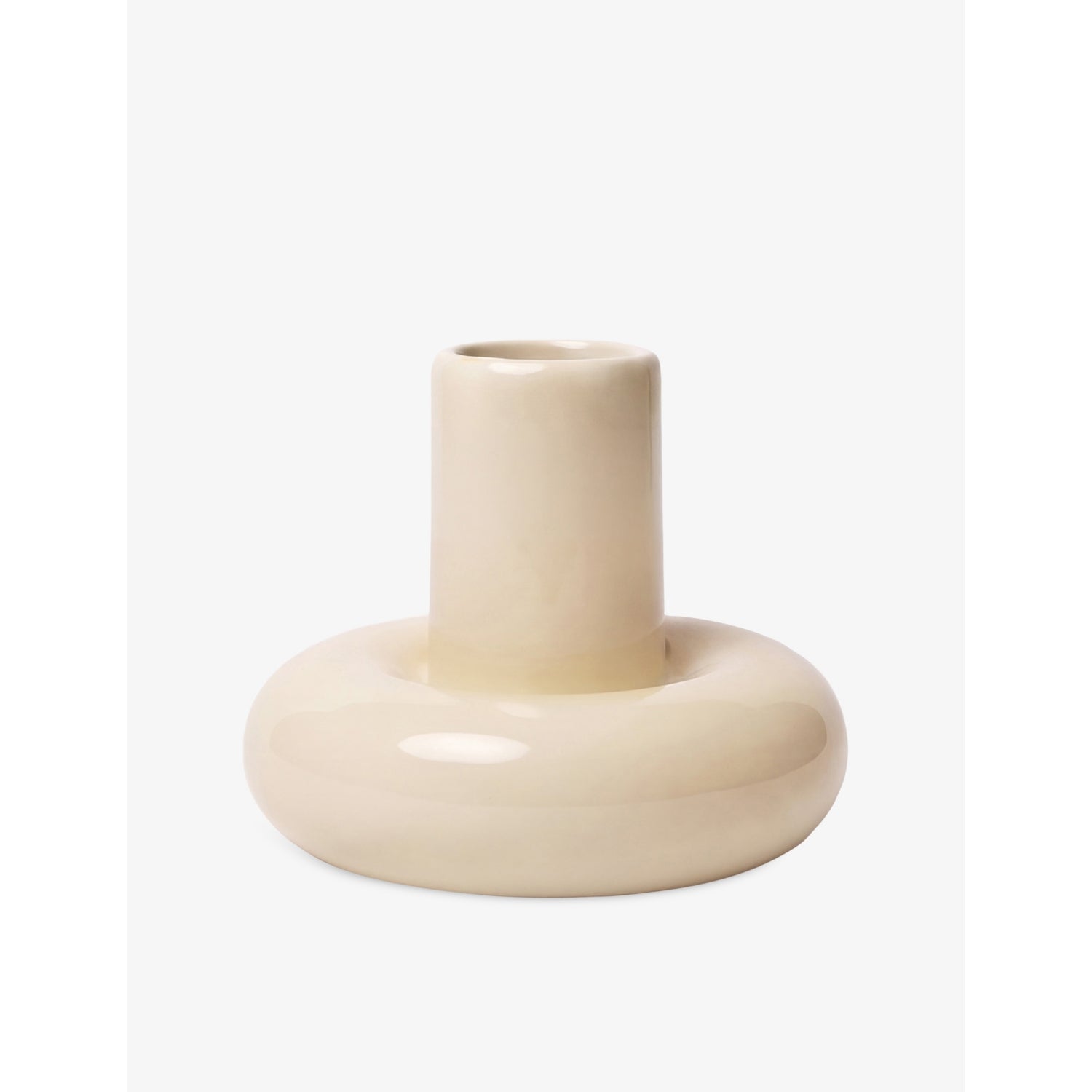 Chunky Earthenware Candle Holder - CREAM