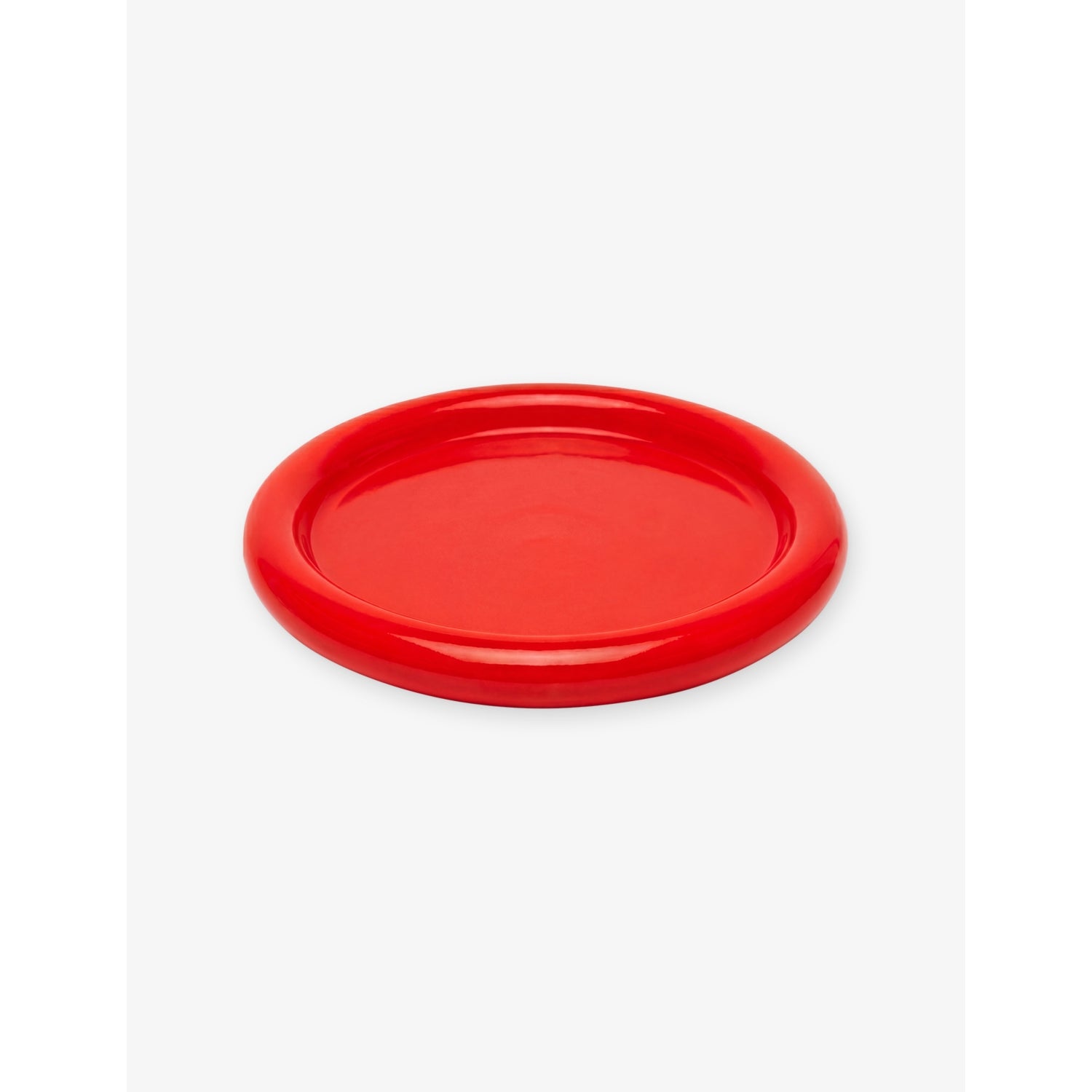 Chunky Earthenware Plate - BRIGHT RED