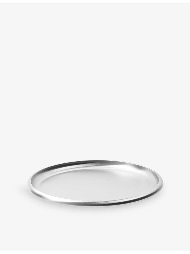 Service Projects round brushed steel tray 30cm - British product