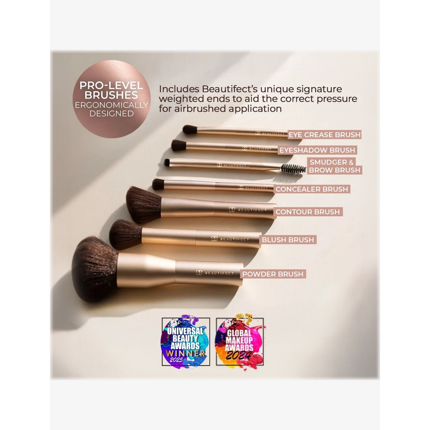 Beautifect professional brush collection, imported from the UK