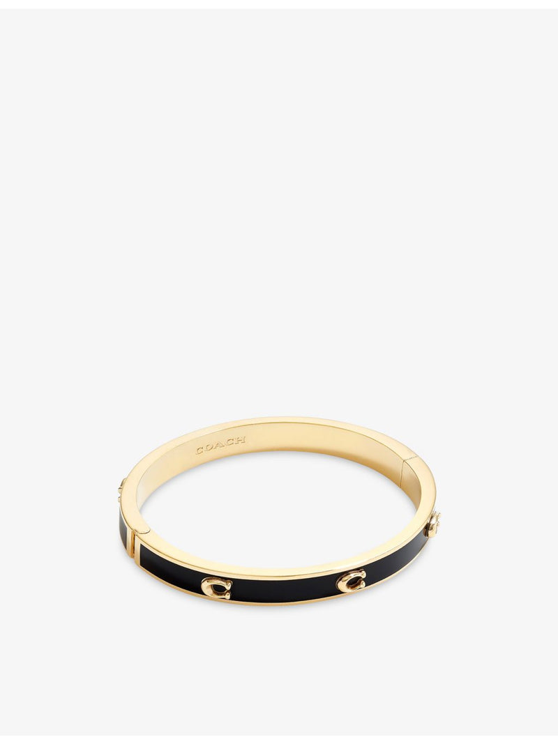 Coach gold-plated brass bangle bracelet with enamel C logo - British product