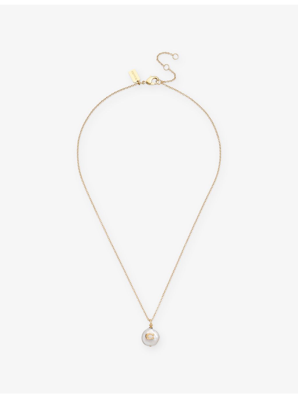 Coach pearl and gold-plated brass pendant necklace, imported from the UK