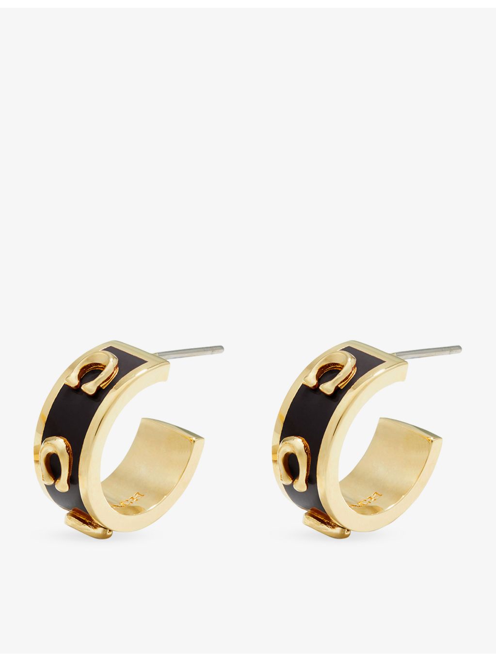 Coach gold-plated brass hoop earrings with enamel (British brand)