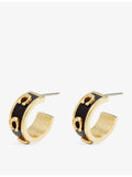 Coach gold-plated brass hoop earrings with enamel (British brand)