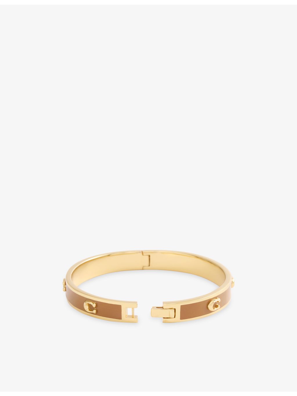 Coach gold-plated enamel bangle with cubic zirconia, UK version