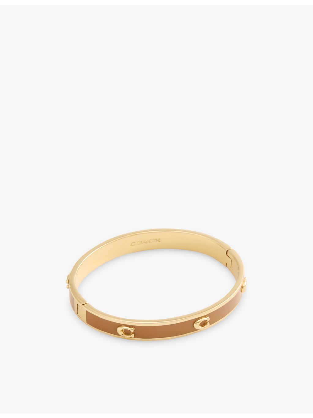 Coach gold-plated enamel bangle with cubic zirconia, UK version