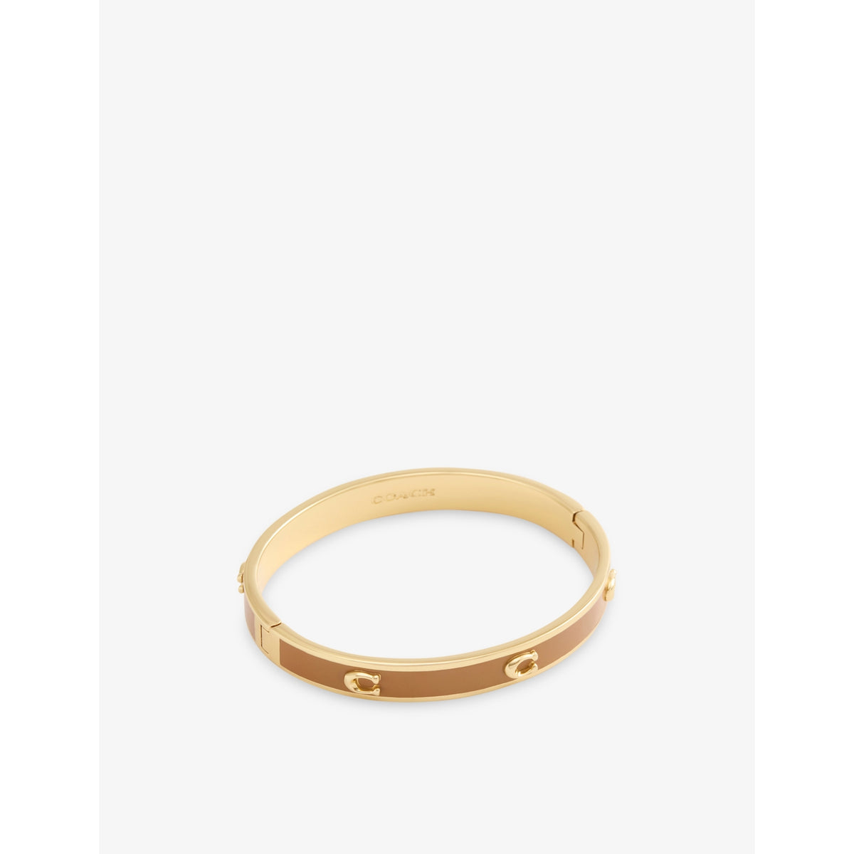 Coach gold-plated enamel bangle with cubic zirconia, UK version