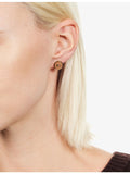 Coach enamel C coin stud earrings in gold-plated brass - British product