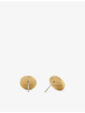Coach enamel C coin stud earrings in gold-plated brass - British product