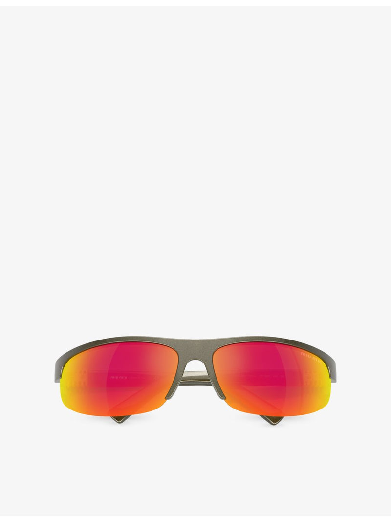 Miu Miu MU A02S oval-frame injected sunglasses - British product