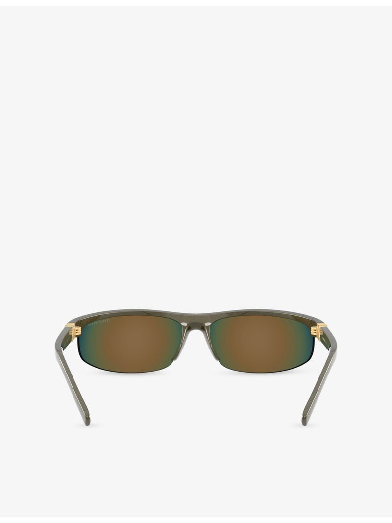 Miu Miu MU A02S oval-frame injected sunglasses - British product