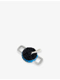 Poubel sterling silver enamel charm with caviar design, imported from the UK