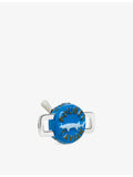 Poubel sterling silver enamel charm with caviar design, imported from the UK