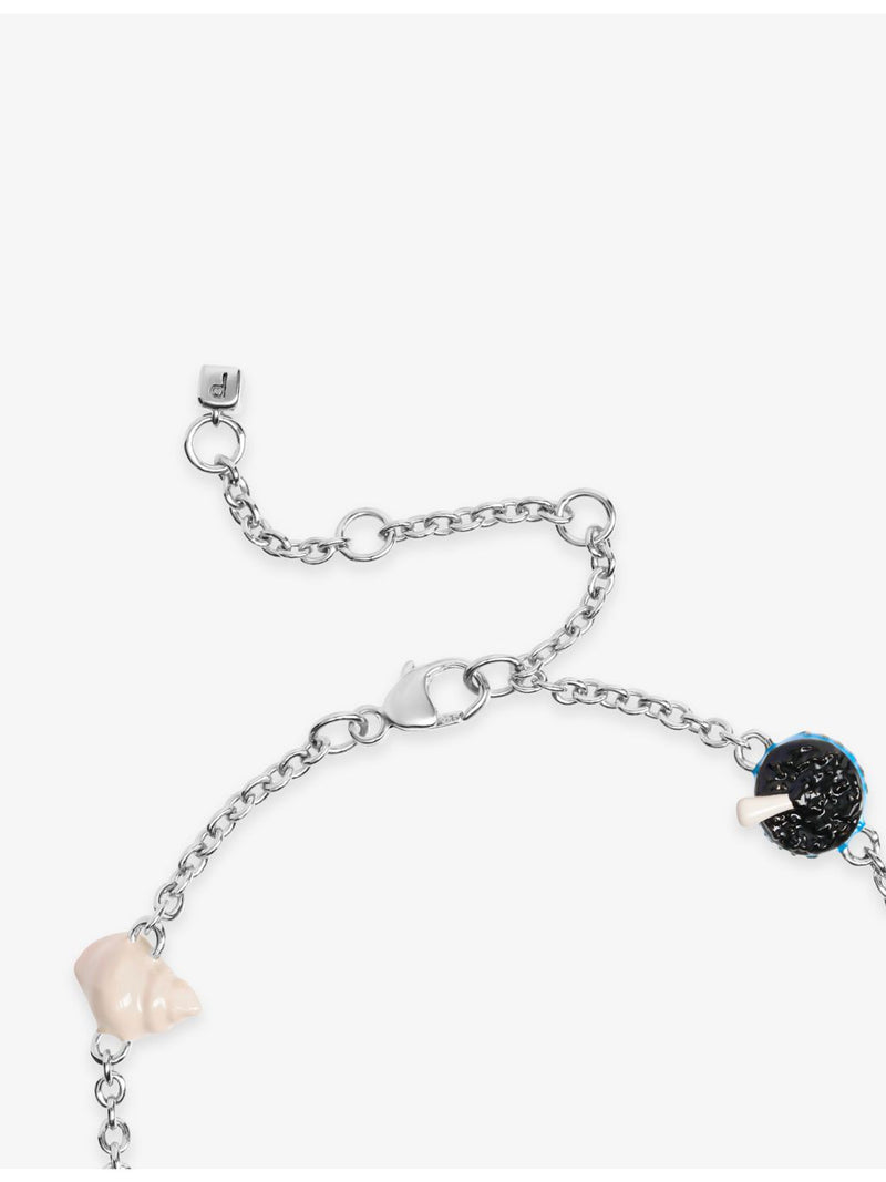 Poubel sterling silver charm bracelet with sea-inspired charms, imported from the UK