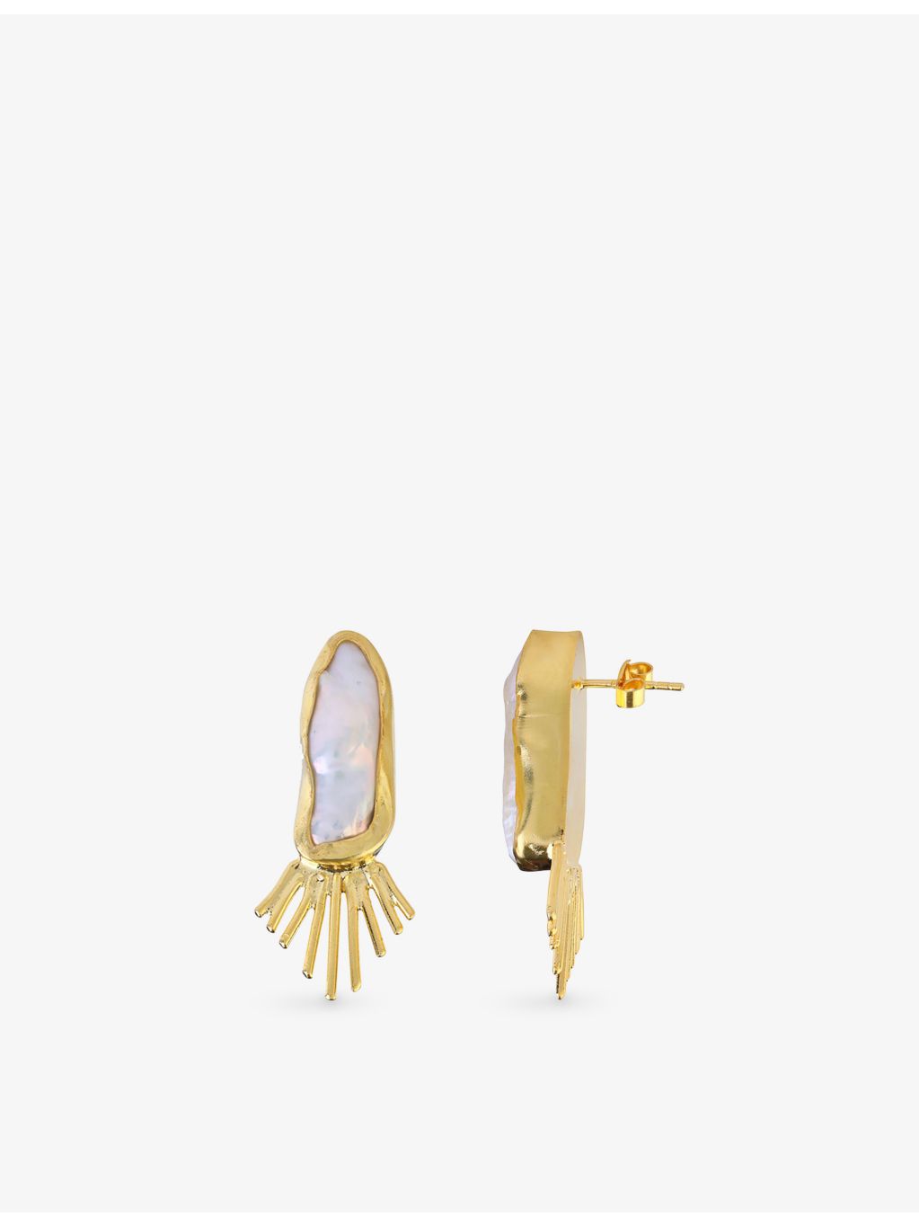 Ece London Theia gold pearl earrings 4.2cm, UK version