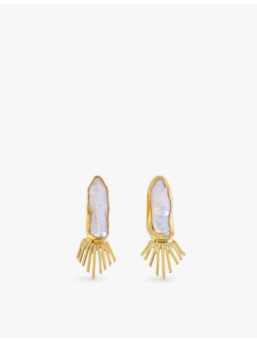 Ece London Theia gold pearl earrings 4.2cm, UK version