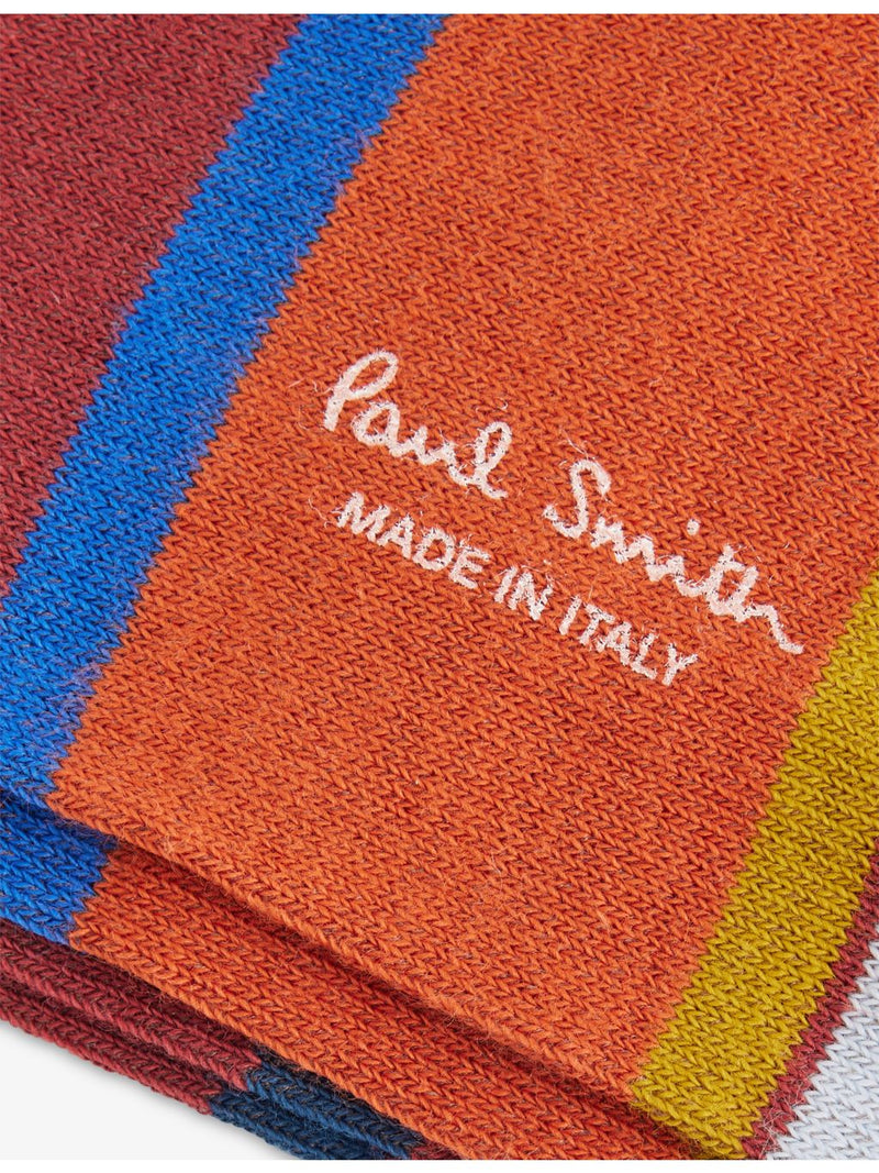 Paul Smith Signature Striped Stretch Cotton-Blend Crew Socks (British brand)