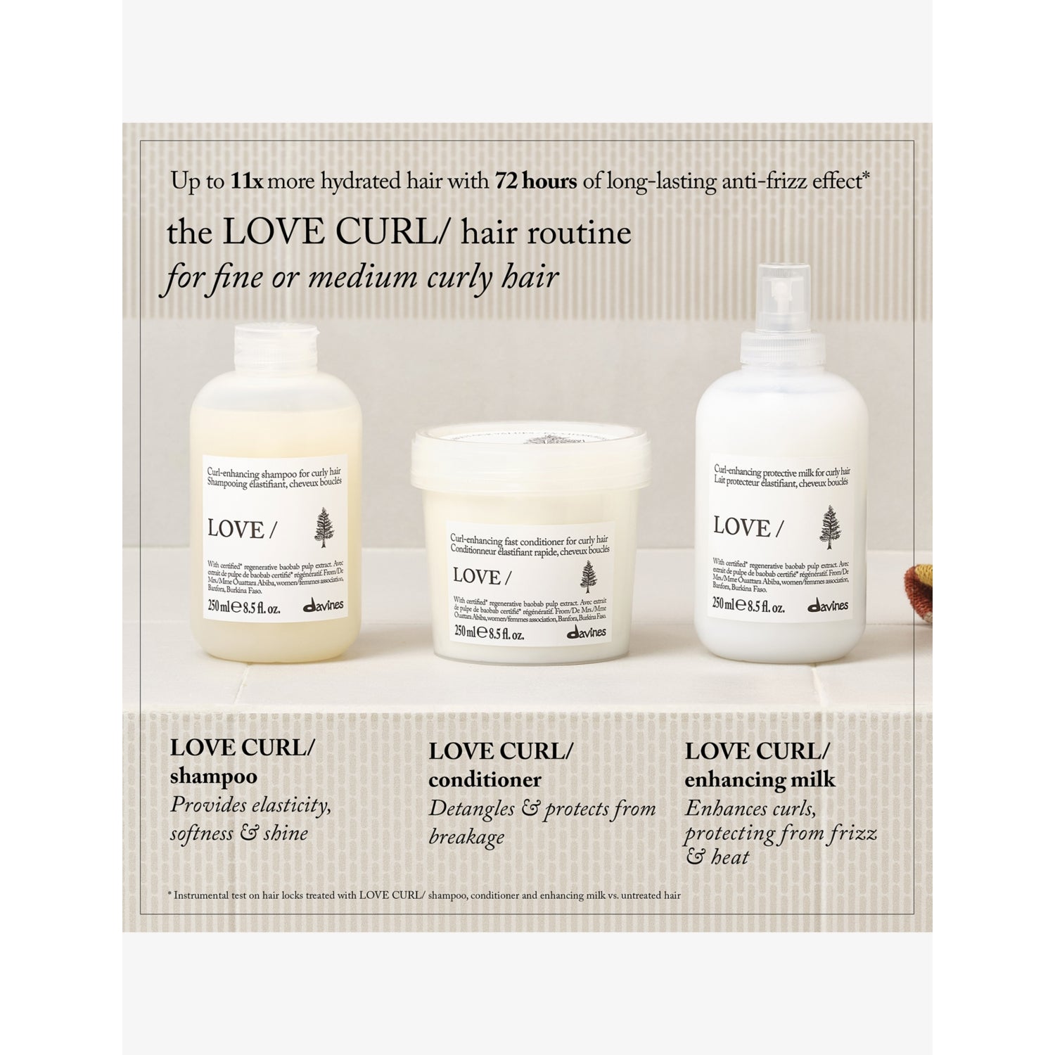 Davines Love Curl shampoo for wavy and curly hair 250ml (British brand)